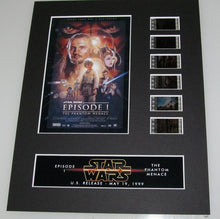 Load image into Gallery viewer, STAR WARS Prequel Trilogy Set 35mm Movie Film Cell Display 8x10